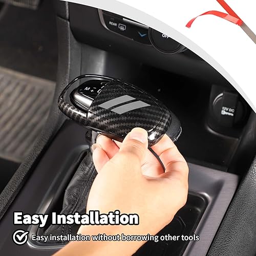 Miniatura 4 de JWWY Pomos de palanca de cambios para palanca de cambios para Dodge Challenger Charger 2018-2024, accesorios interiores Durango, fibra de carbono, 3