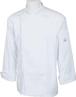 Mercer Culinary M61010WHXS Genesis Unisex Jacket with Mercer Logo Buttons, X-Small, White