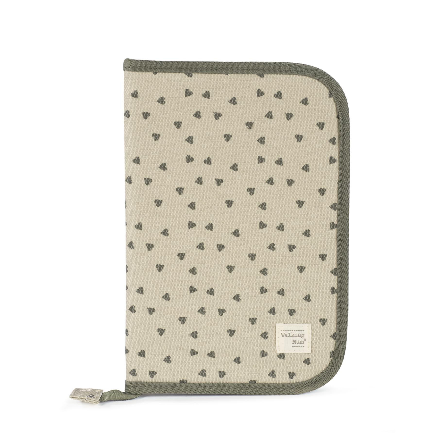 Walking Mum - Portadocumentos Corazones Poppy Musgo