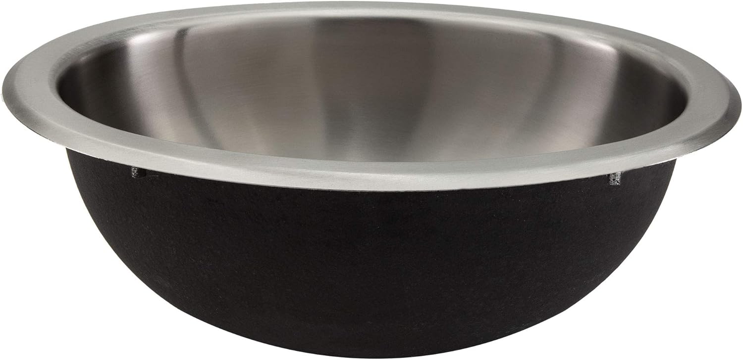 RecPro RV 10" x 13" Stainless Steel Oval Sink | Single Bowl | 1.5 Drain Hole (No Faucet)