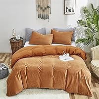 Vista 22 de Luxlovery - Juego de edredón azul neblina, tamaño matrimonial, minimalista, azul polvoriento, edredones de algodón suaves y transpirables, azul