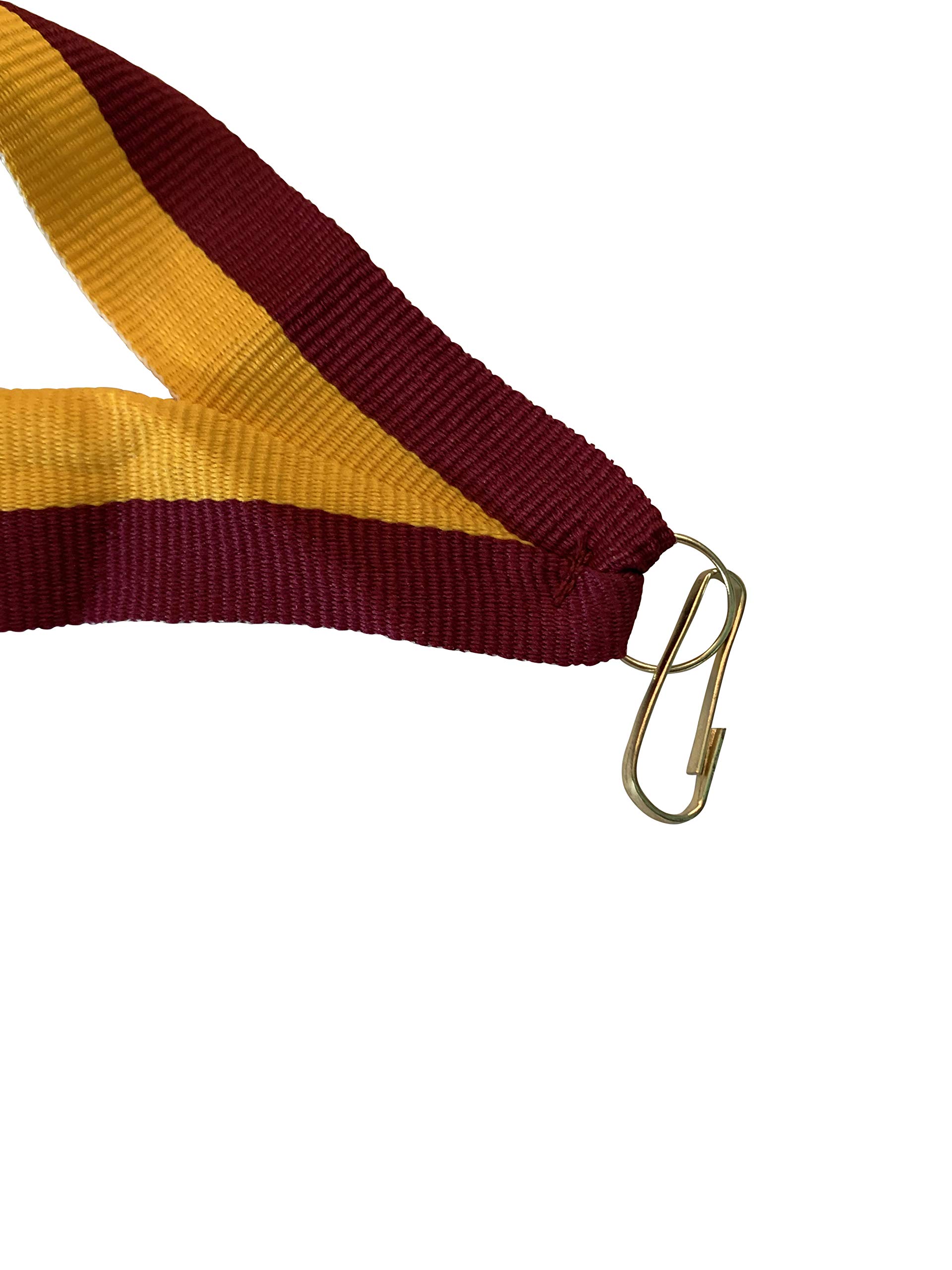 Express Medals Maroon and Gold Neck Ribbons for Medals with Snap Clips Flat Lanyard Award - (Pack of 100)