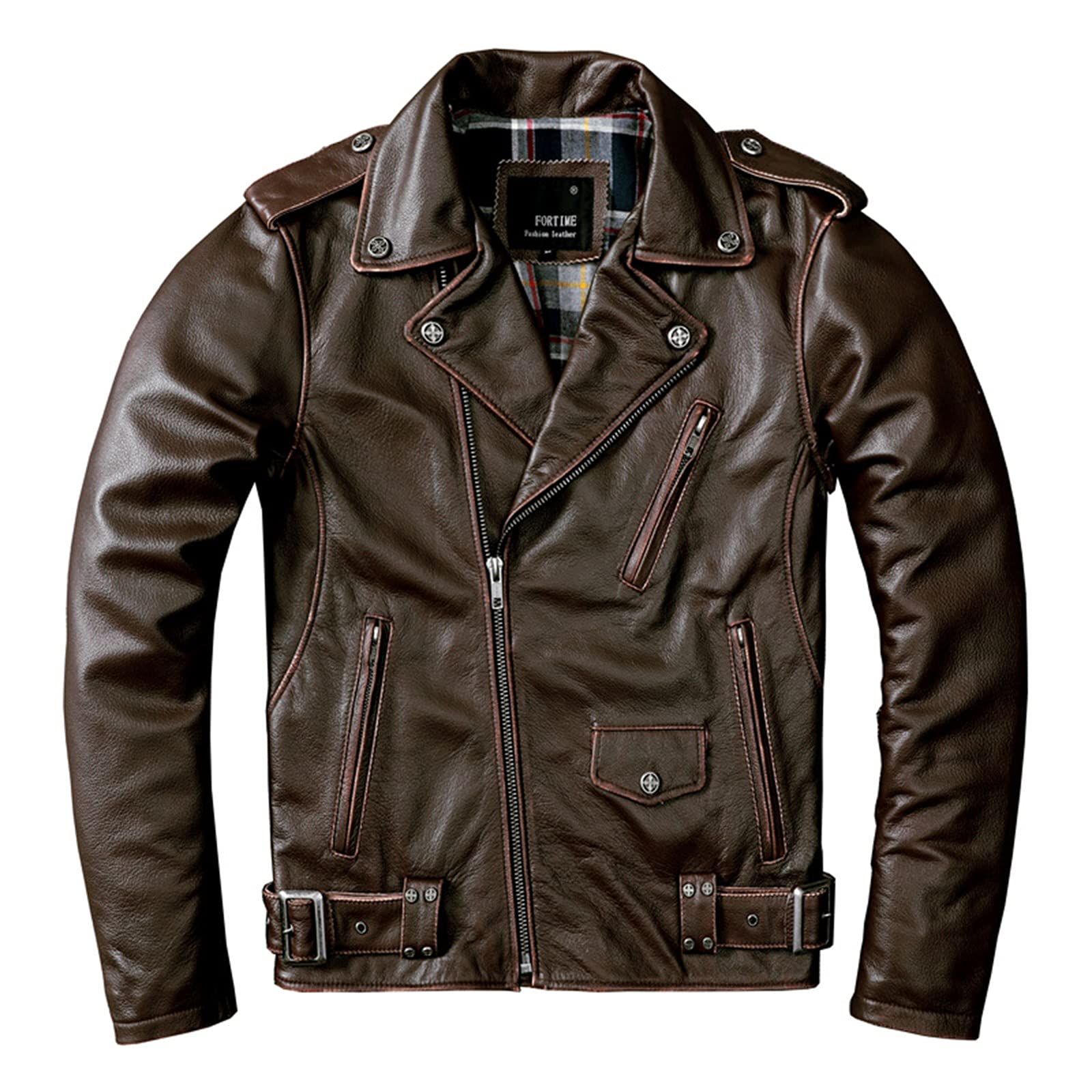 【Raucohouse】Embossed biker leather jacket Women's Leather jacket with embossed D | Black | Diesel