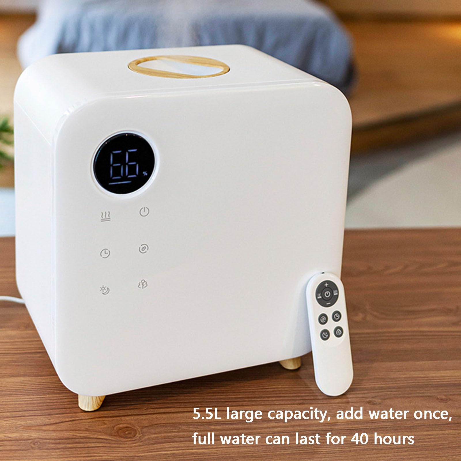 Humidificadores para Habitaciones Grandes, Humidificador Ultrasónico De 5,5 L con Vapor Frío Y Llenado Superior, Máquina De Aroma Inteligente, con Control Remoto, Temporizador De Soporte