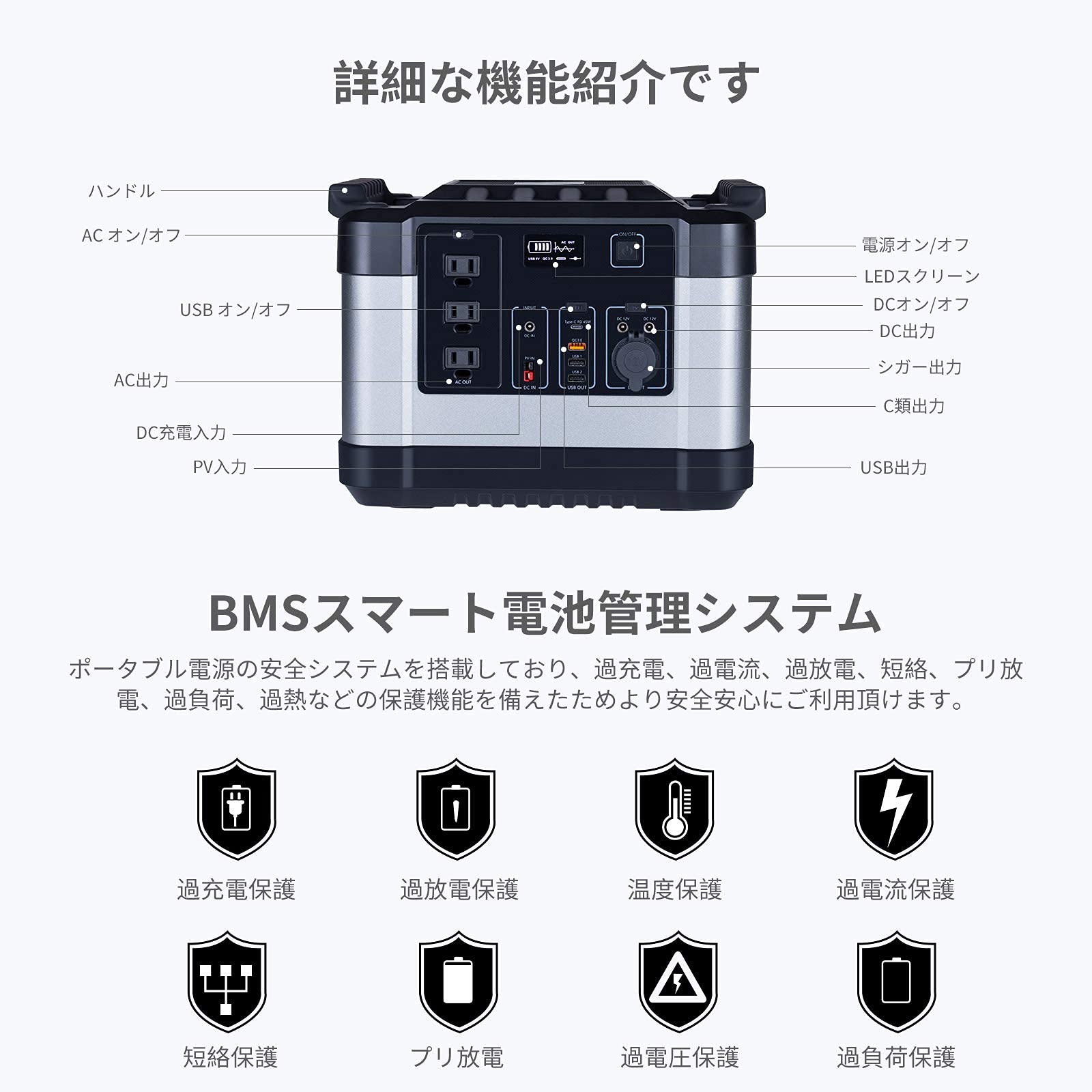 Amazon.co.jp: EOHIK ポータブル電源 1110 大容量 ポータブル 