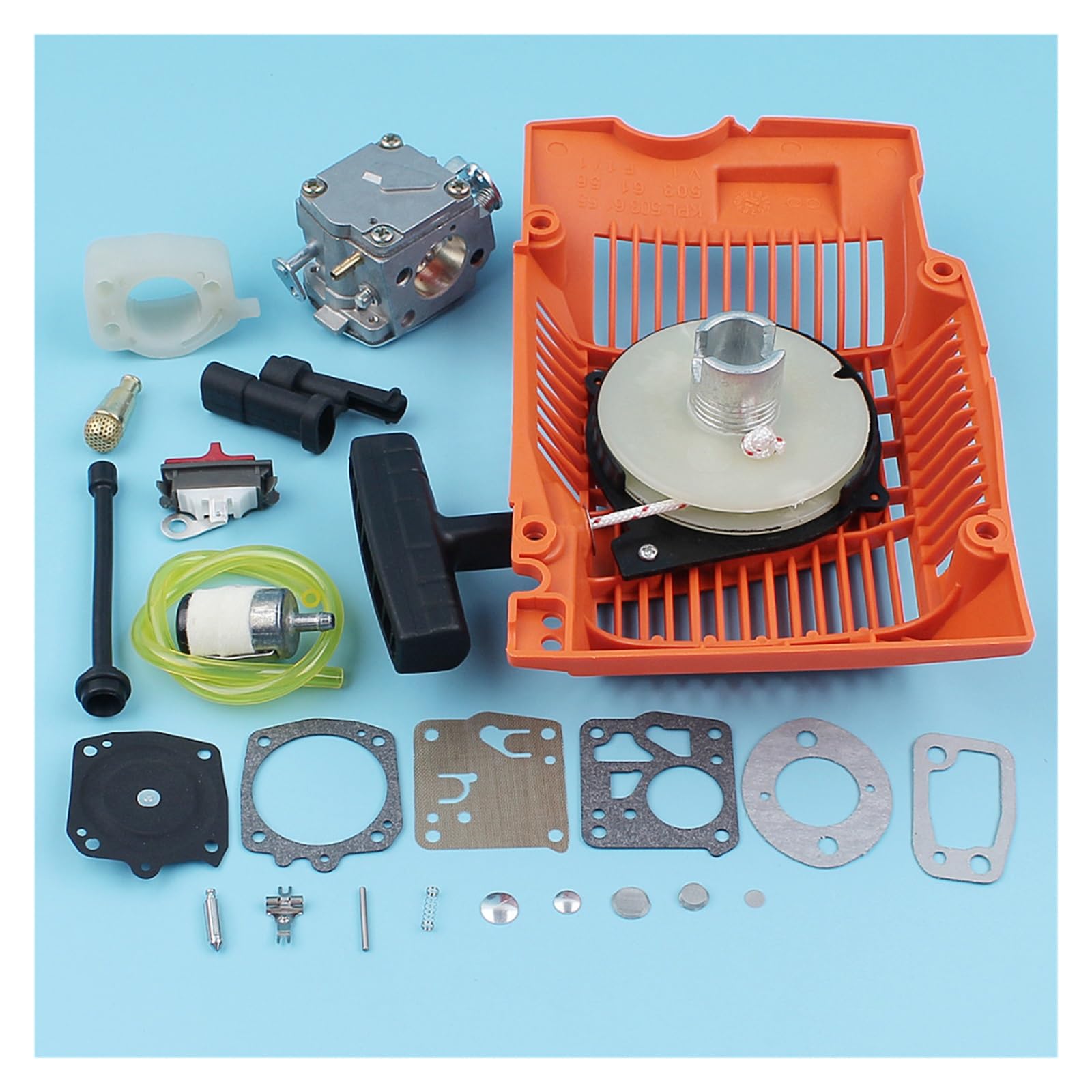 Kit de diafragma carburador interruptor colector admisión arranque for filtro combustible aceite motosierra Husqvarna 268 272 XP