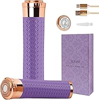 LURINI Painless Facial Hair Remover for Women - Rechargeable Electric Razor with 2 Heads, Portable Shaver for Face, Chin, Peach Fuzz (Purple)