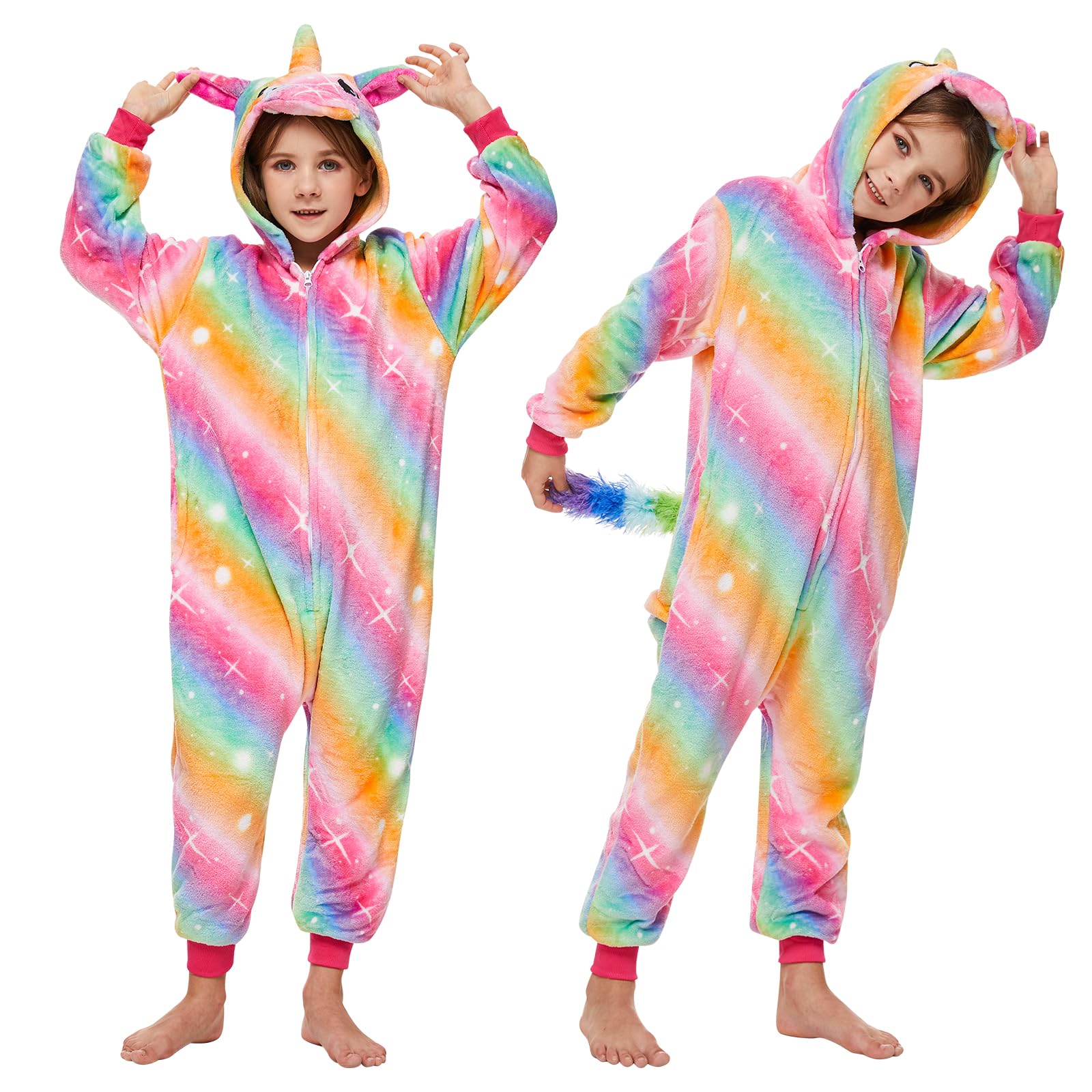 JONRRYIN Pigiama Adulti Animali, Pigiama Intero Costume Uomo Donna Adulto Bambini, Cosplay Onesie Carnevale Tuta Unisex Adulti per Feste