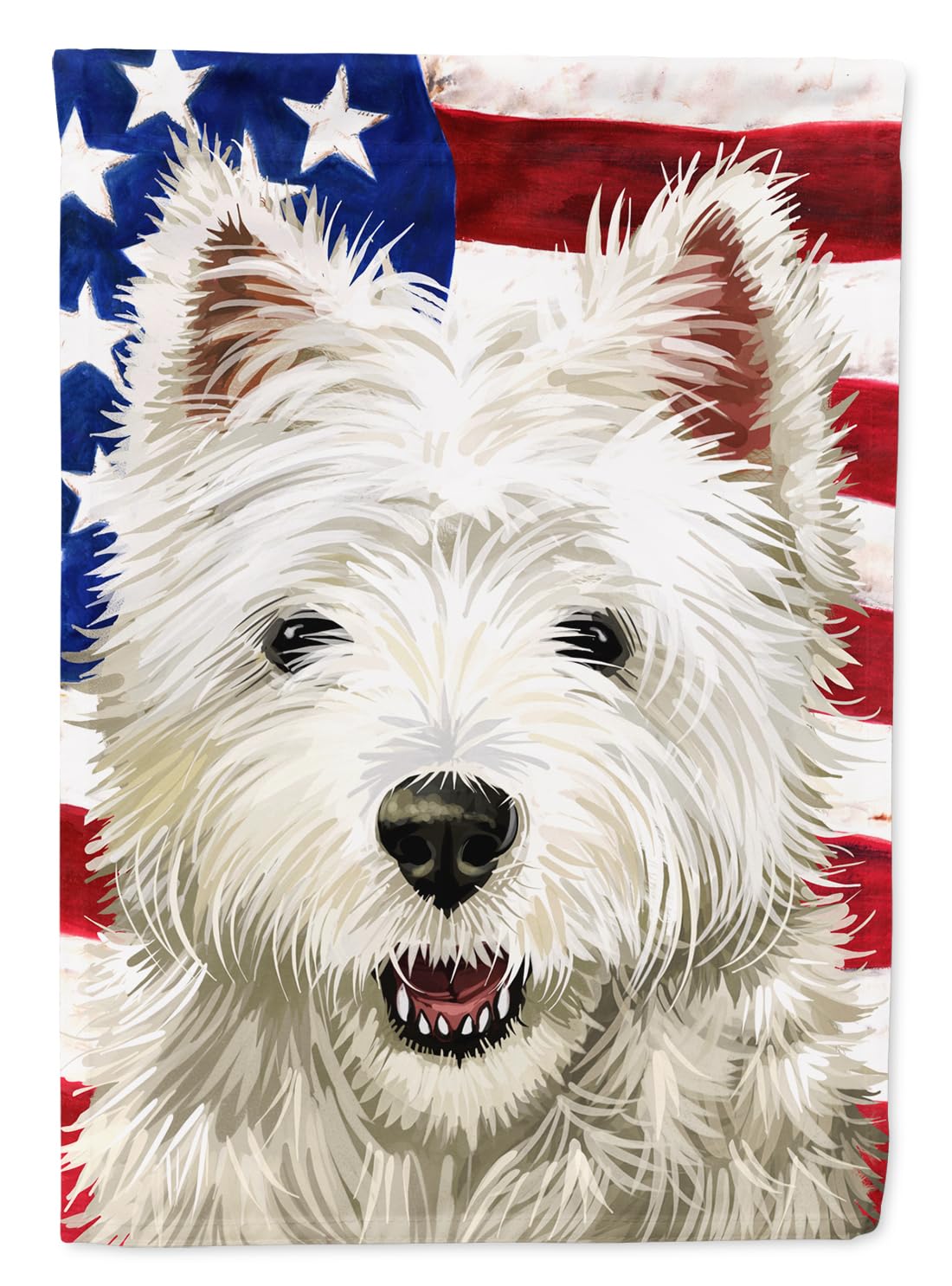Cairn Terrier et Drapeau Américain Petit Ornement Jardin Coloré
