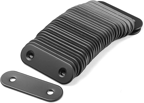 Miniatura 2 de Paquete de 30 placas de esquina planas de metal para unir placas de unión de metal, soporte de reparación con tornillos de fijación, (2 pulgadas x