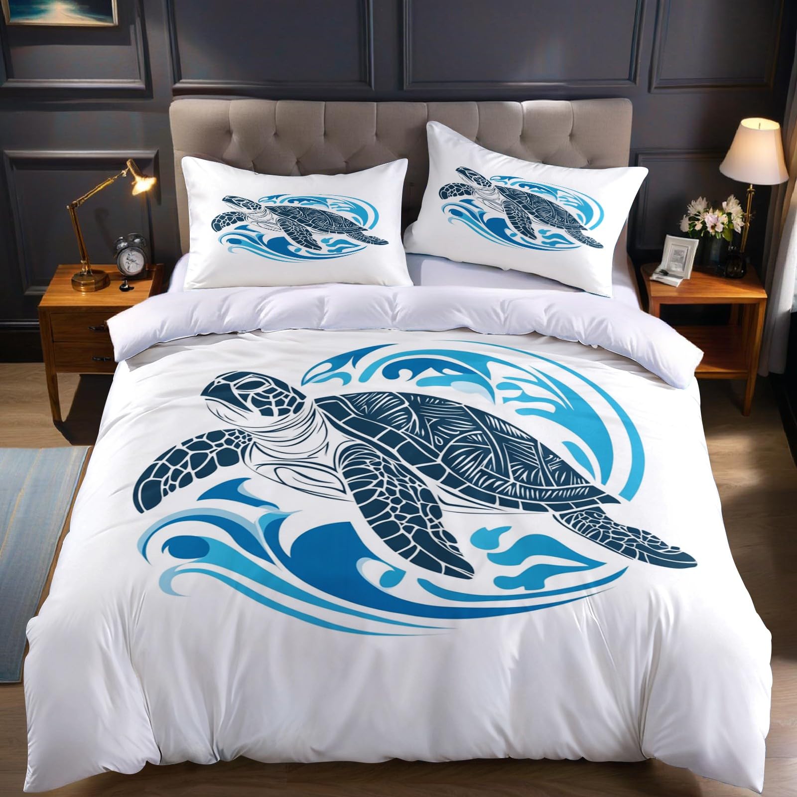 Housse de couette 140x200 bleu pour s'endormir au rythme des vagues