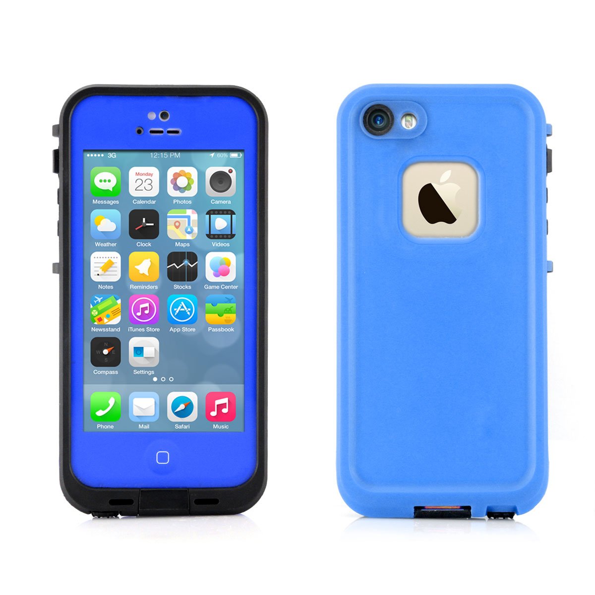 Alienwork Case for iPhone SE/5/5S Water Resistant Bumper Cover Four Proofs Plastic blue AP533-03