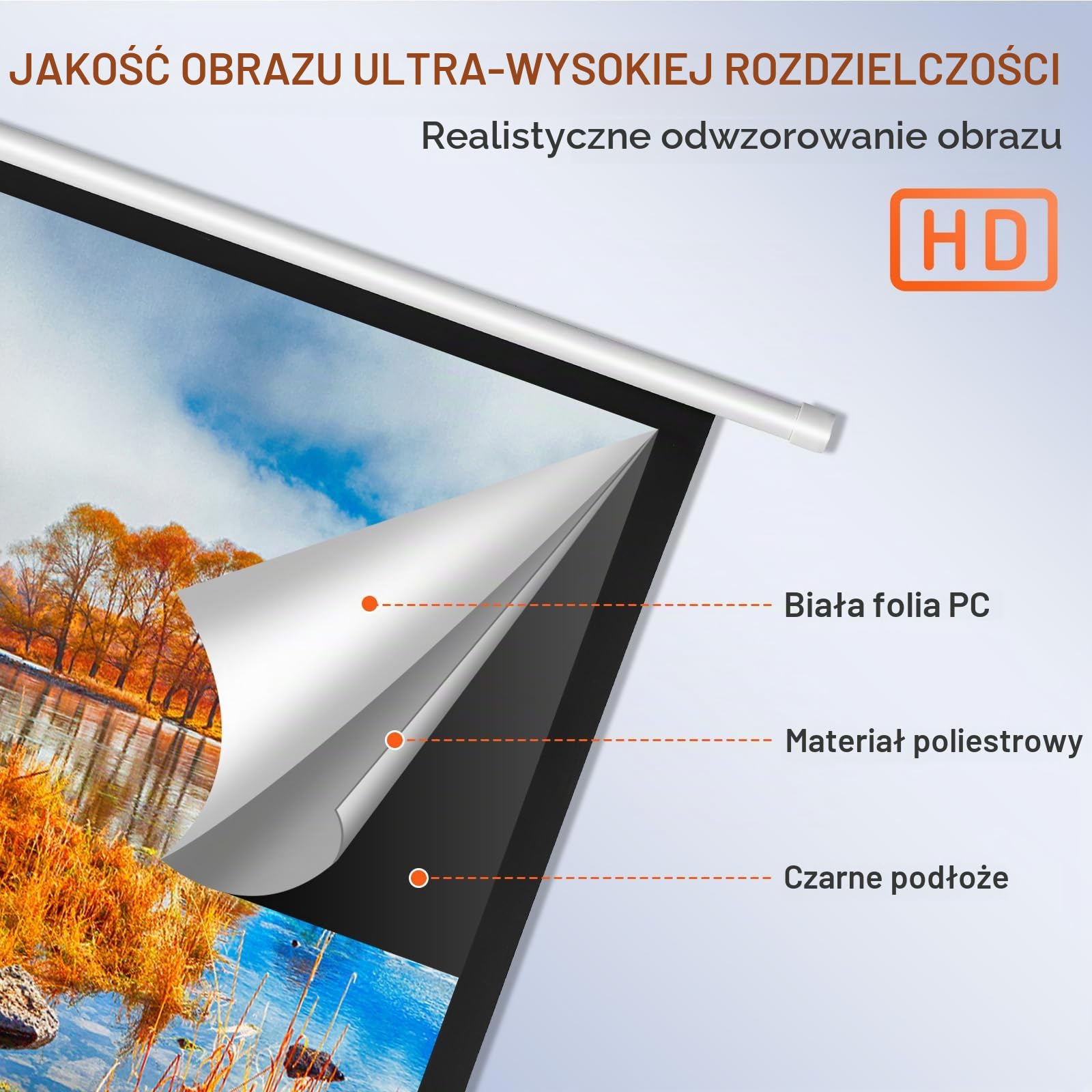 VEVOR Profesjonalne płótno do projektora 16:9 2465 x 80 x 1620 mm, programowalny pilot zdalnego sterowania, rzutnik elektryczny, ekran projekcyjny silnika, ekran projekcyjny, do kina domowego, biura