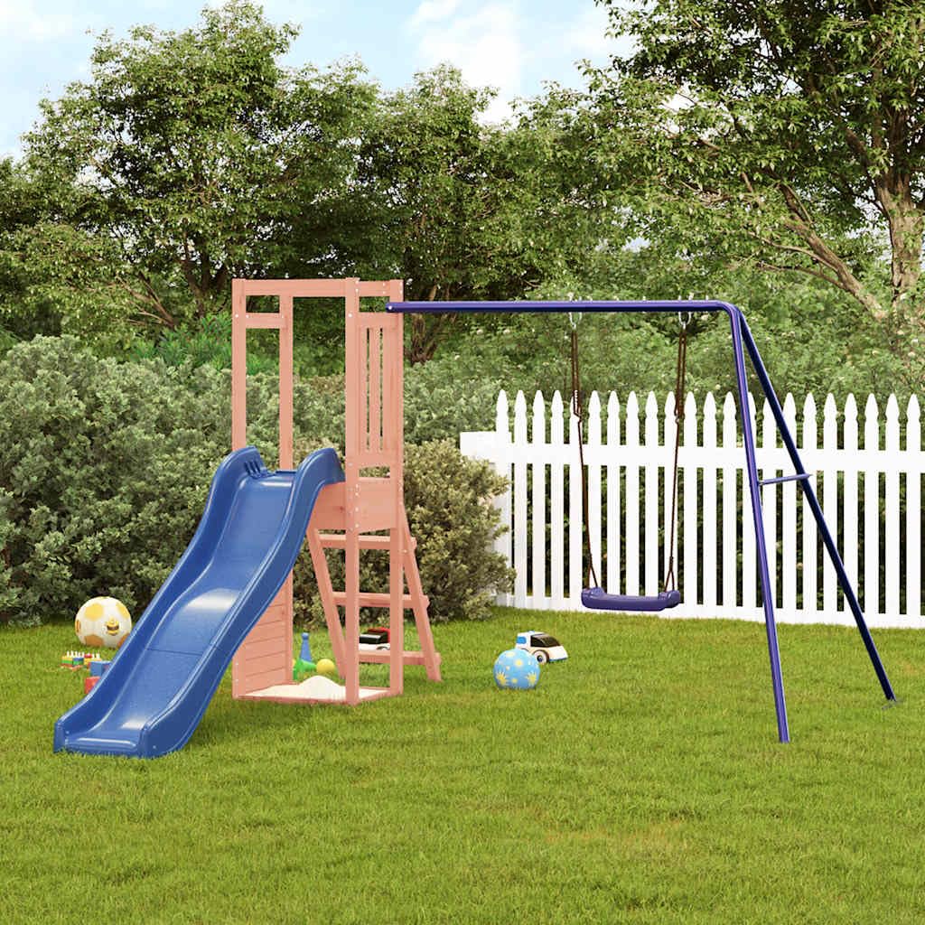 Spielturm Massivholz Douglasie mit Schaukel Wellenrutsche Sandkasten Klettergerüst für Garten Outdoor Kinder Kleinkind ab 3 Jahre Spielhaus Bewegungsgerät Abenteuer Freizeitspaß