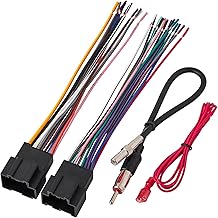 NuIth Radio Wiring Harness with Antenna Adapter Fits for Chevrolet 08-15 Express/07-14 Silverado/Sierra/Suburban, GMC 07-14 Yukon 06-15 Savana 07-12 Cadillac Escalade Aftermarket Stereo Cable Adapter