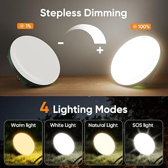 Eventek Camping Lantern 12000mAh, Ultra Bright LED Camping Lights with 4 Modes & Magnetic, IPX5 Waterproof Rechargeable Lantern for Power Outages, Tent, Hiking, Emergency
