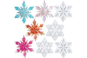 Christmas Snowflake Resin Molds: 4 Big Molds for Festive Winter Decor