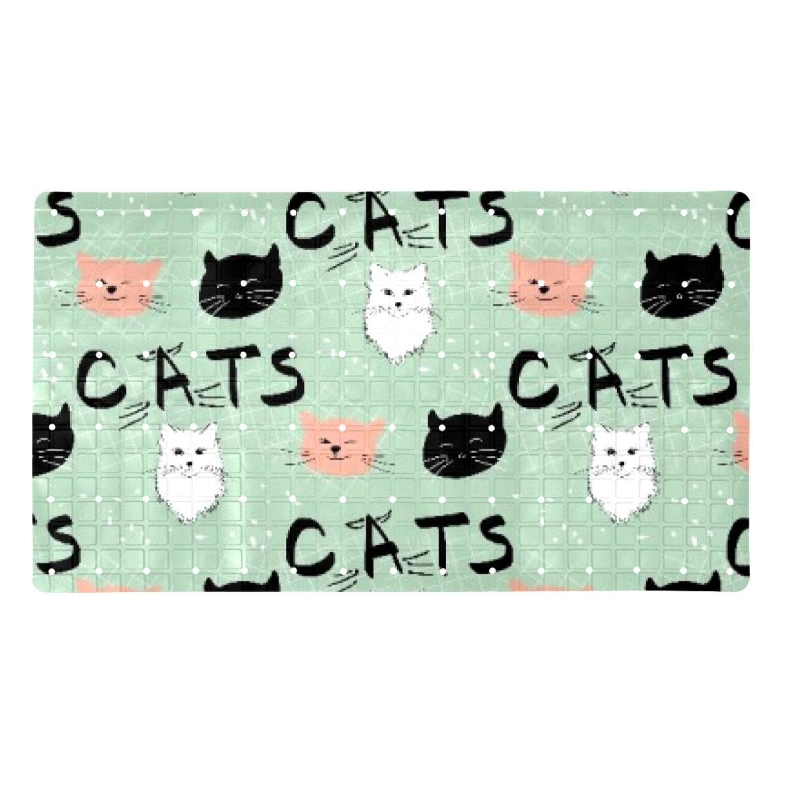 Tapis de douche chat antidérapant évite les glissades 40x70 cm