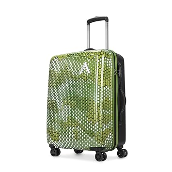 Aristocrat Medium Combat Check-in Trolley Bag, 63 Cm Hardside Luggage | 8 Wheels, Combination Lock | Polycarbonate | 5 Year International Warranty | Green