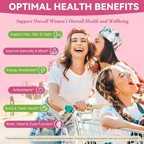 Miniatura 2 de Totaria Gomitas multivitamínicas sin azúcar para mujeres mayores de 14 años con hierro, inositol, folato, biotina, gomitas multivitamínicas diarias