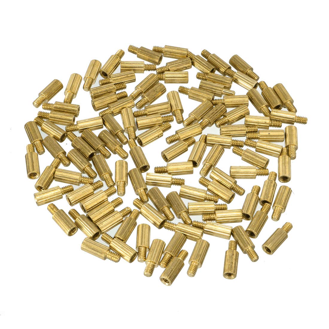 uxcell 100pcs M2 6+3mm Female Male Thread Brass Round Standoff Spacer Screw PCB Pillar-picture-21