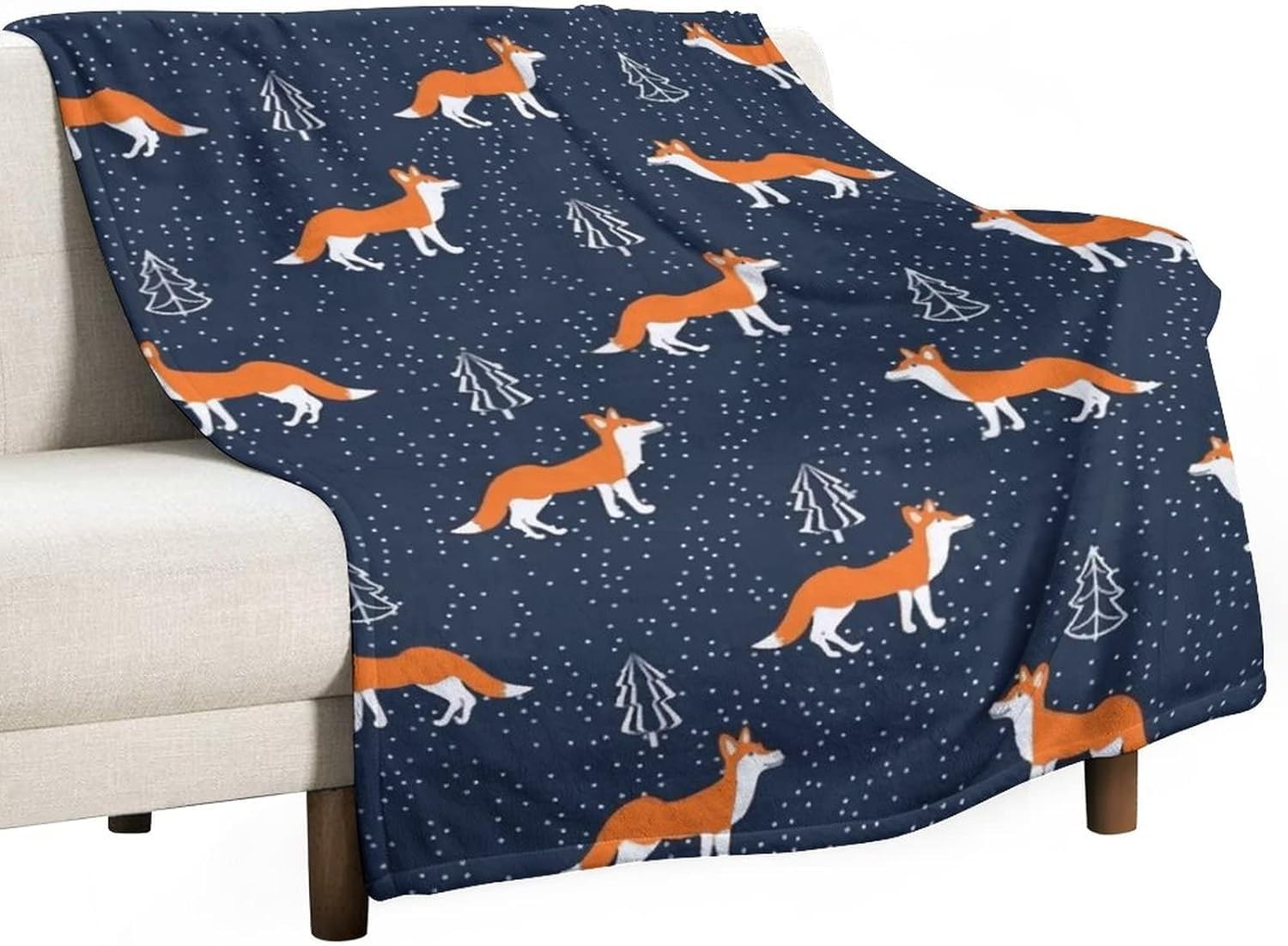 Amazon｜毛布 ブランケット キツネ 狐柄 フォックス ひざ掛け 掛け毛布