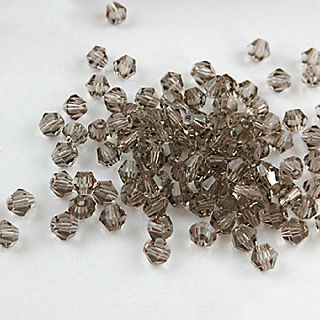 Gemini_mall Brown Gemini_mall® 100 Faceted Bicone Crystal Glass Beads 4Mm For Jewelry Making (Brown)