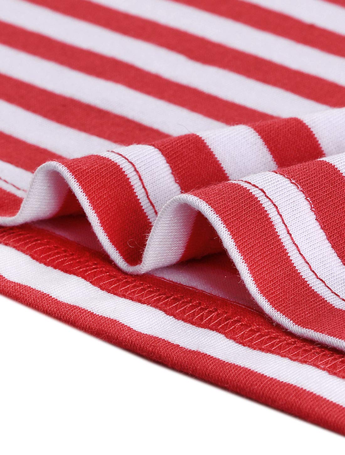 Allegra K Damen T-Shirt Langarm Bubikragen Colorblock Casual Weihnachts Streifen Top Bluse