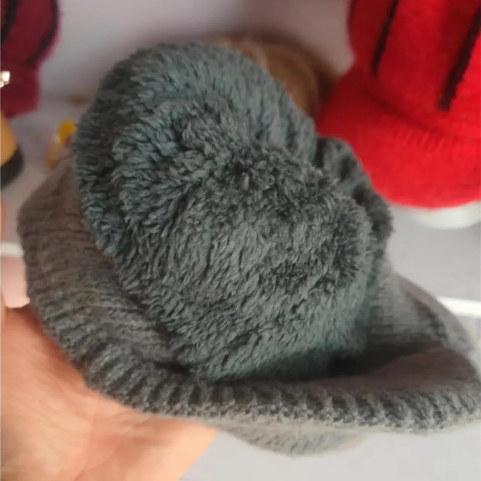 Cappello da uomo in peluche caldo lavorato a maglia con protezione for le orecchie Berretto sci ispessito in velluto a doppio strato for per Gita