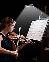 Vista 7 de Kootek Luz portátil de clip para atril, lámpara orquesta con 10 luces LED, cuello ajustable, luz de lectura recargable, luces USB para leer