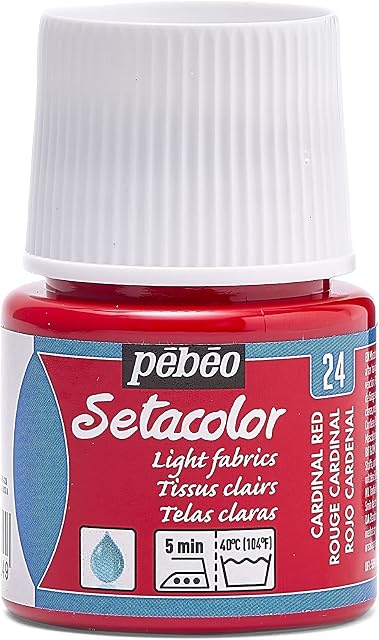 PEBEO 329-024 Setacolor Light Fabric Paint 45-Milliliter Bottle, Cardinal Red