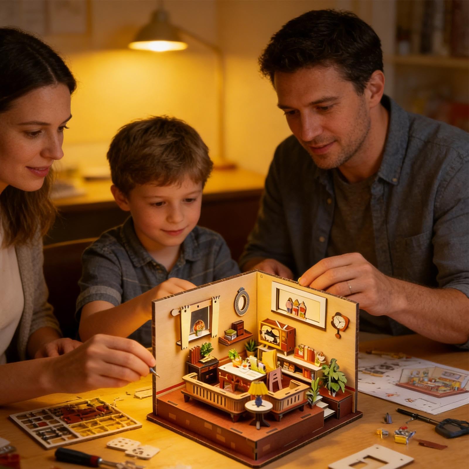 Puzzle da costruzione 3D in legno, esperienza coinvolgente per rilassarsi in famiglia, puzzle 3D in miniatura per bambini, adolescenti, ragazze e ragazzi