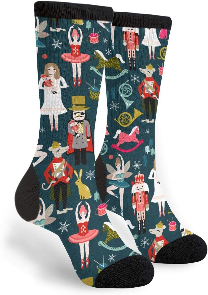 Unisex Fun Novelty Crazy Crew Socks Nutcracker Ballet Xmas Dance Dress Socks