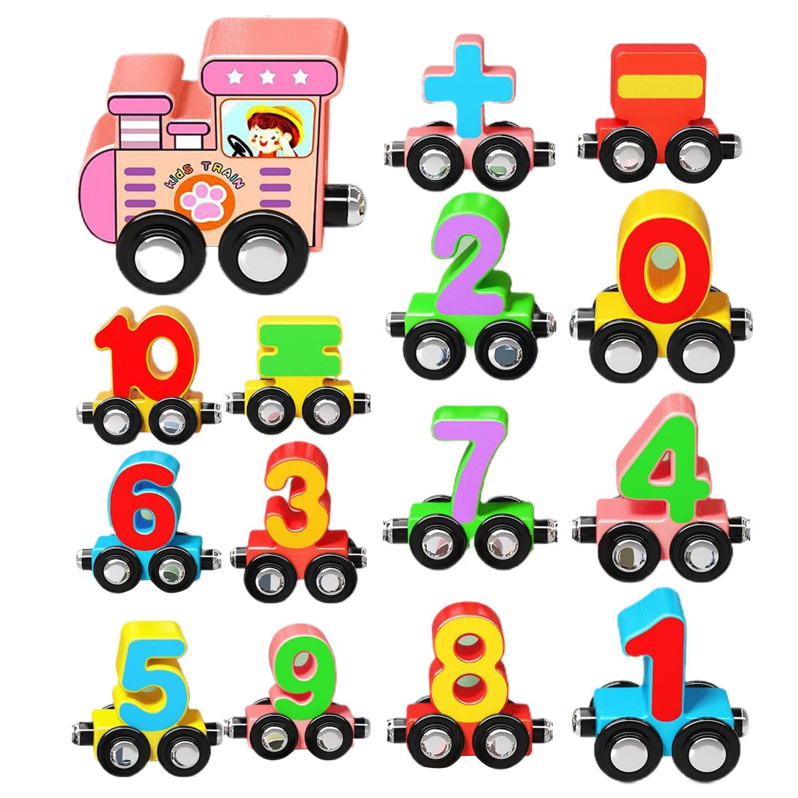 Numéro de Train, Ensemble de Train en Bois pour Tout-Petit Sensory Math