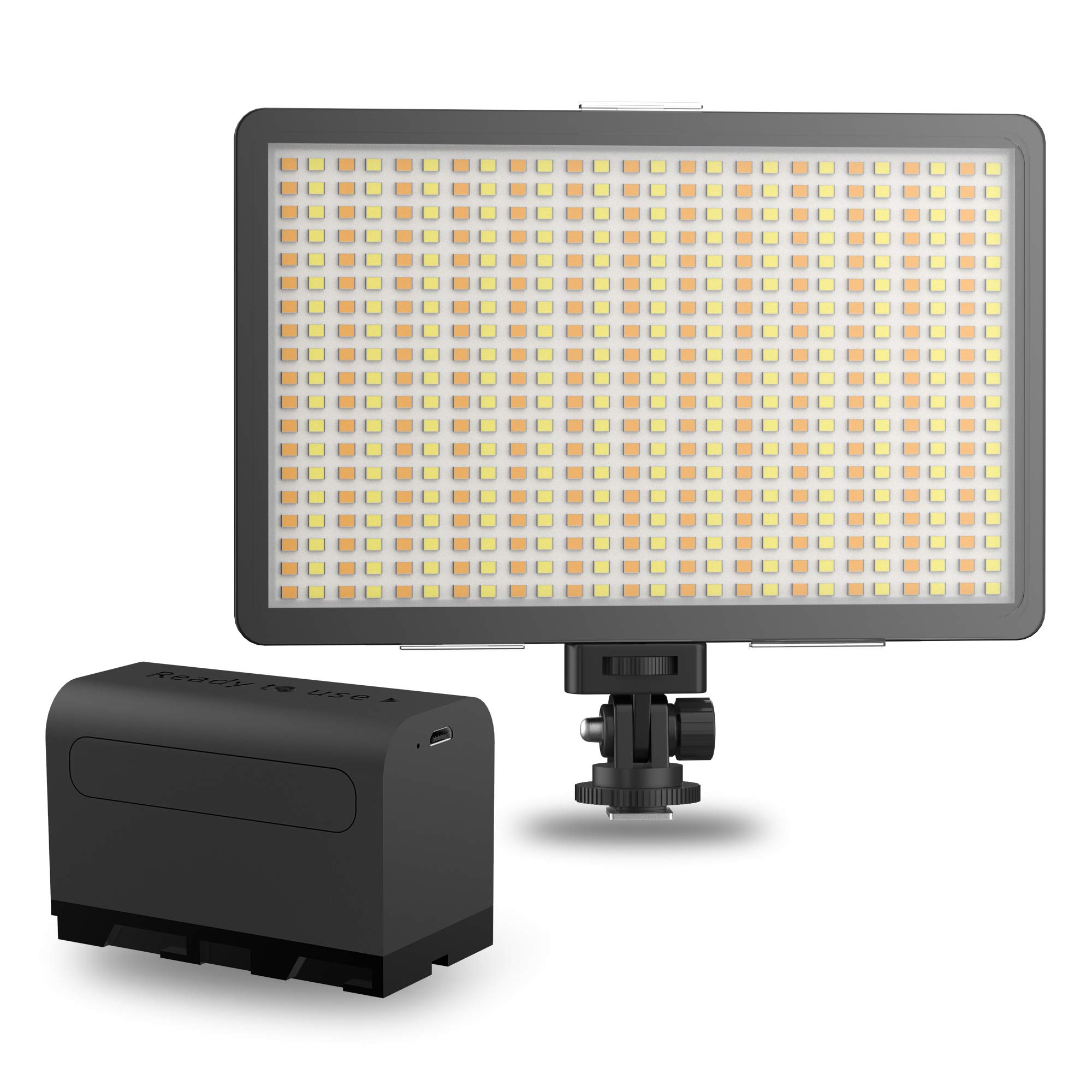 DigitekBi-color LED D520WB Video Light & NP-750 Li-ion Battery with Micro USB Charging | Dimmable Light (3200k-5600k) | Compatible with Tripods, Monopods, Cameras, Table stand & Camcorder | For