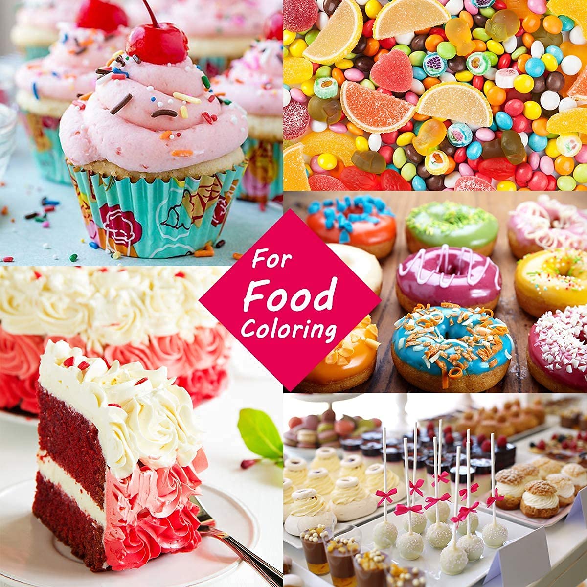 Buy Food Colouring 12 Colours x 6ml Food Dye Concentrated Liquid Cake