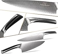 Vista 3 de Juego de Cuchillos, NANFANG BROTHERS Juego de Cuchillos de Cocina de Damasco de 15 Piezas con Bloque, Mango Ergonómico de ABS para Juego