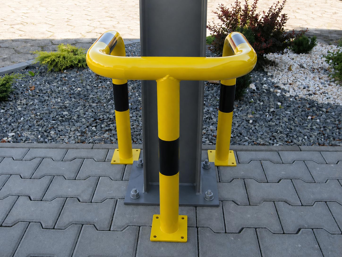 Arceau de protection en U - Diamètre : 42 mm - Hauteur : 50 cm - Noir - Cheville - Acier - 60 x 60 x 60 cm - Arceau de protection d'angle - Arceau de protection murale