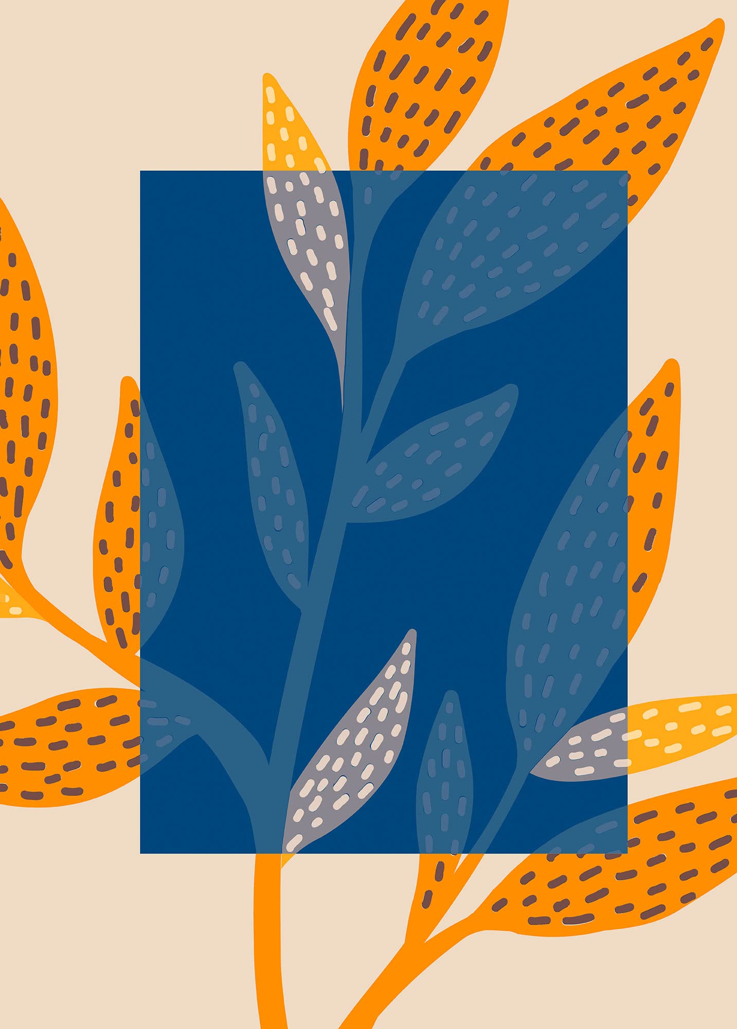 Komar Wandbild – Illustration Colorful Foliage, 50 x 70 cm