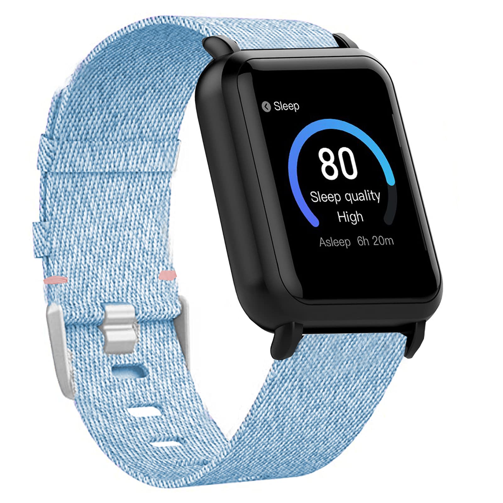 Lamshaw Compatible for 3Plus Vibe Plus Band, Breathable Nylon Woven Fabric Replacement Accessory Strap for Smartwatch