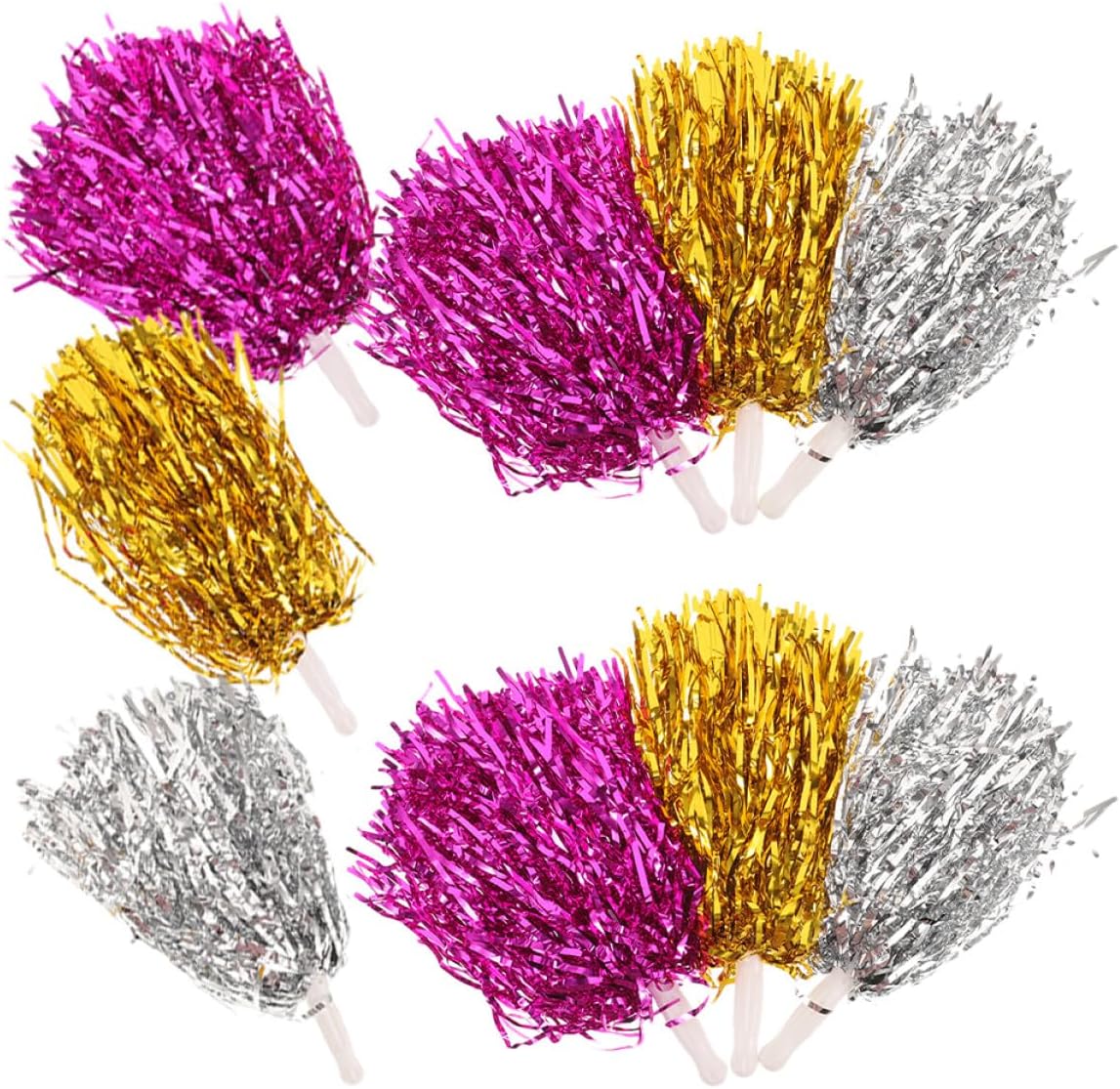 KICHOUSE 9pcs Cheerleading Pompoms Props for Dance and Cheer Choreography