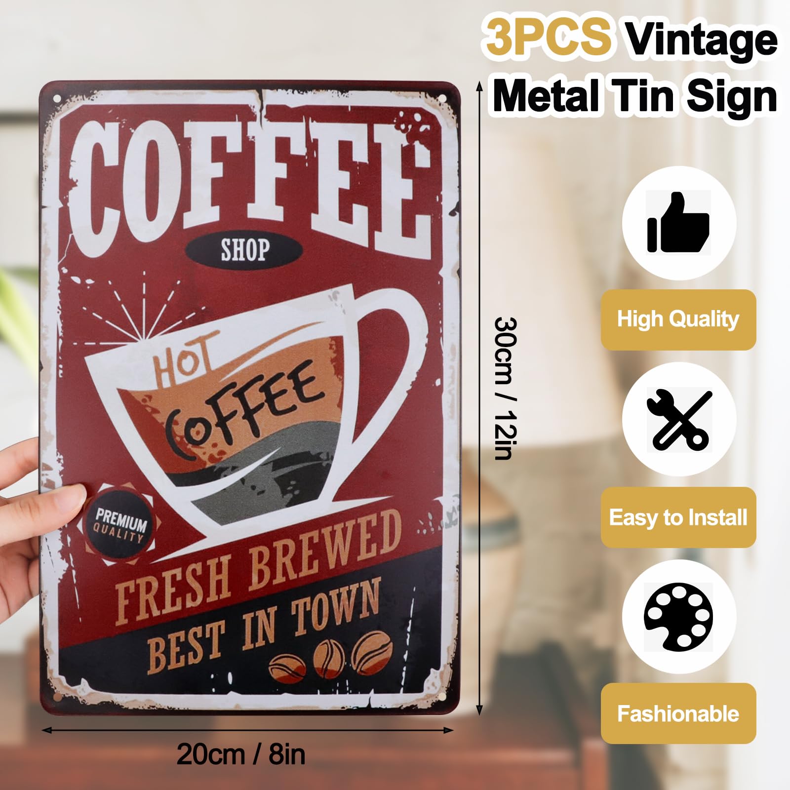Vintage Metallschild Für Garten & Wohnung – Retro-Blechschild 30,5x20,3 Cm Mit Aufhängelöchern