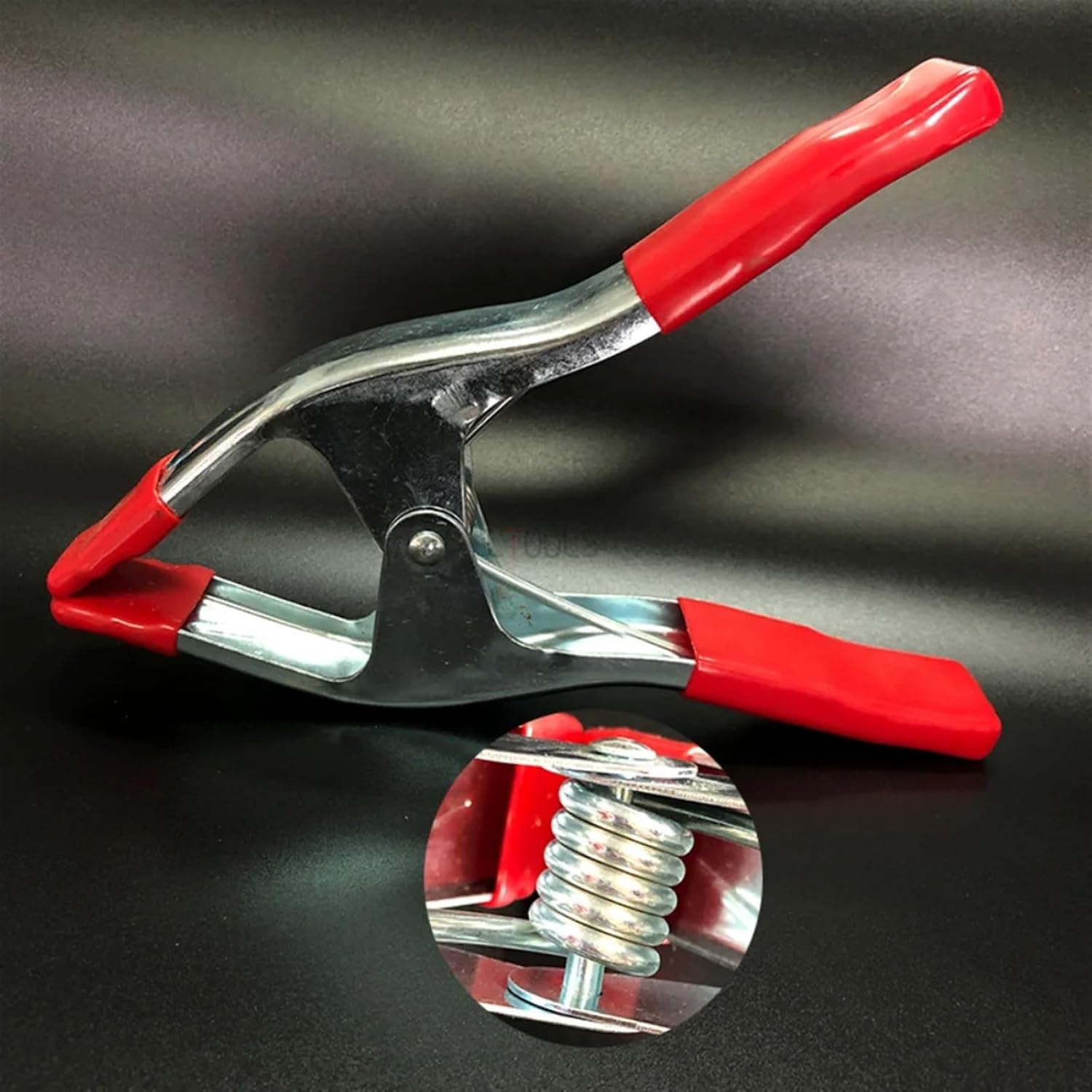 AVIMYA 3pcs Metal Spring Clamps 2""-9"" Clip Soft Plastic Tips Grip Photos Craft Clips Tools Wedding Clips Carpentry Clips Hand Tool (Color : 3pcs-03)