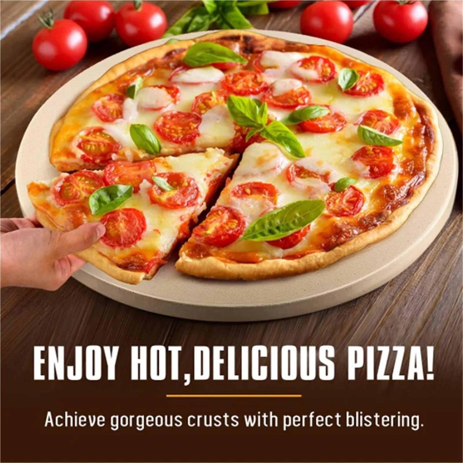 Pietra for pizza rotonda, pietra da forno sicura e di lunga durata 13 pollici for griglia, resistente agli shock termici, for, torte Per Pizza Da Forno