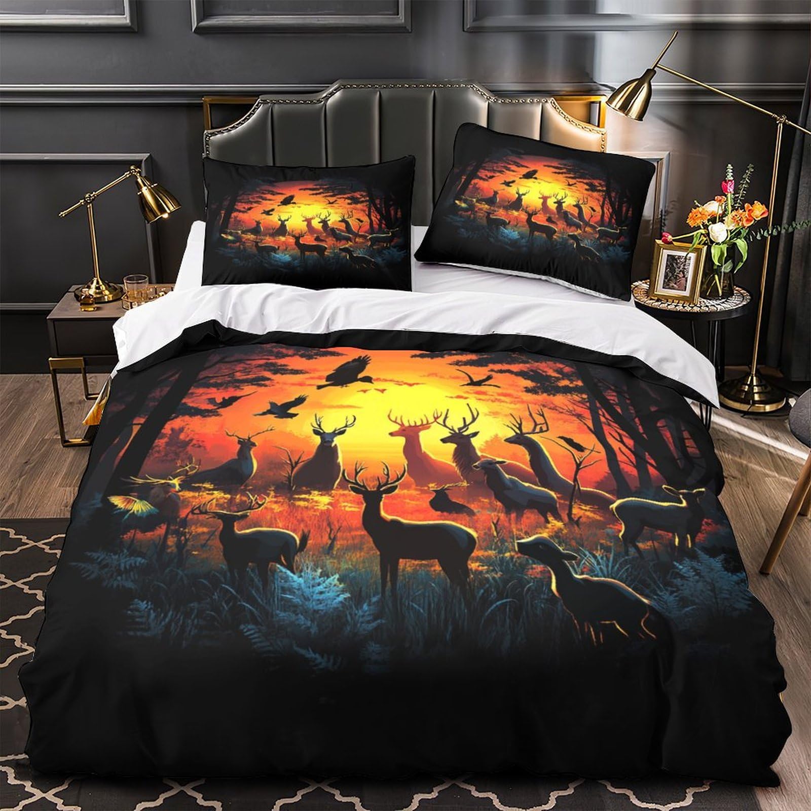 Housse de couette cerf 3D de prestige en microfibre 260x220cm