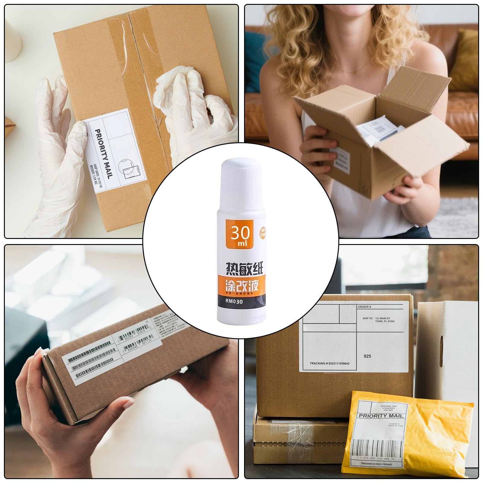Borrador para Papel Térmico | Líquido Eliminador De Papel Térmico Sensible | 55 Ml/30 Ml Protección Privacidad Eliminación De Escritura Para Hombres