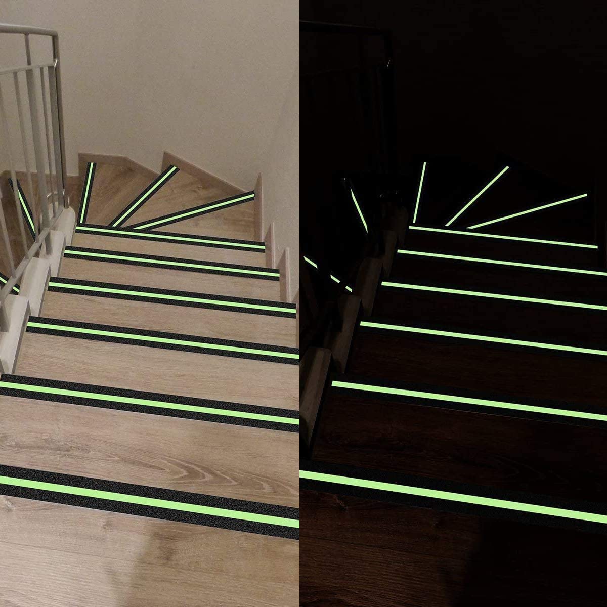 KITSSENTIAL® Anti Slip Glow Tape Luminous Non-Slip Grip Tape for Stairs & Slippery Surfaces, Self-Adhesive Radium Glow in The Dark Tape, Fall Resistant Skid Strips (2 InchX16.4 Foot) - Image 8 thumbnail