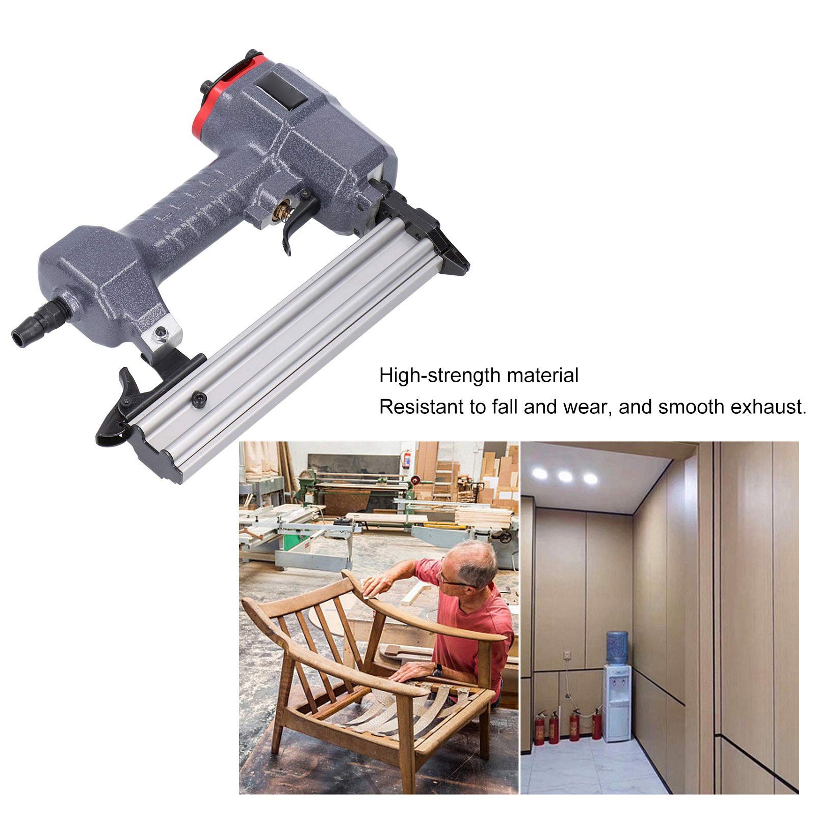 Chiodatrice pneumatica, chiodatrice pneumatica con pistola per punti metallici F, multi-funzionale 0.4-0.5Mpa ergonomica per tappezzeria, bricolage, falegnameria, falegnameria