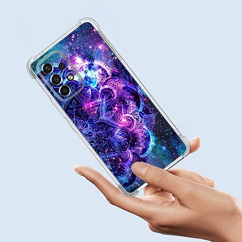 Miniatura 2 de Funda para Galaxy A23 5G, diseño de mandala morado con protección contra caídas, a prueba de golpes, TPU de cuerpo completo, resistente a los