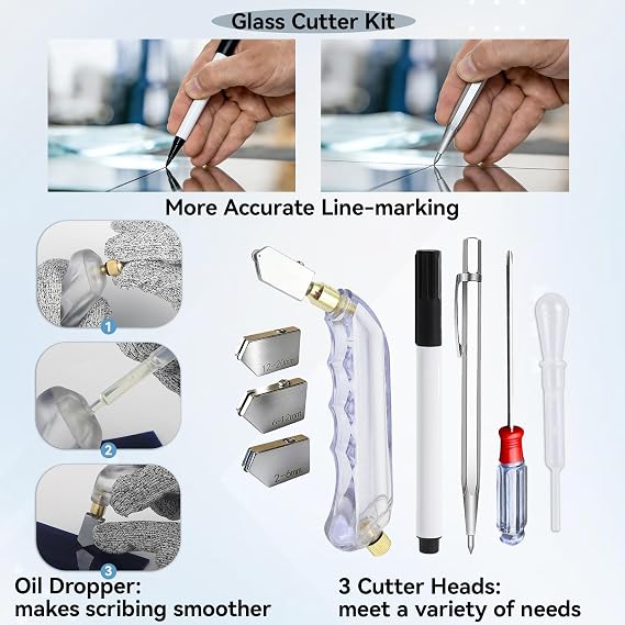 Ecoofor Stained Glass Starter Kit, Complete Stained Glass Making Kit with 100W Soldering Iron, Glass Cutter Tools, Diamond Cutter Set & Instructions for DIY Crafts, Stained Glass Kits for Adults